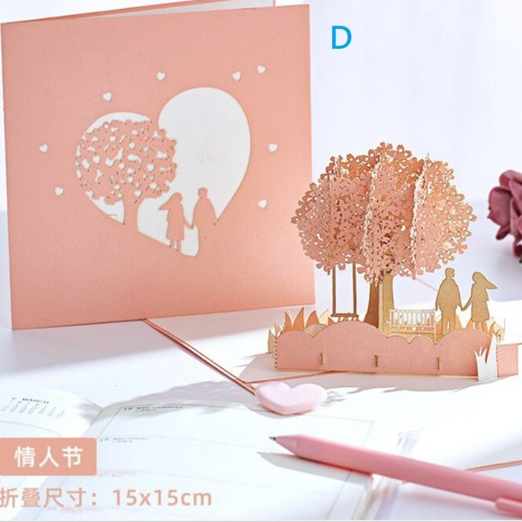 3D Cherry Blossoms Greeting Love Card - Picture 1 of 1